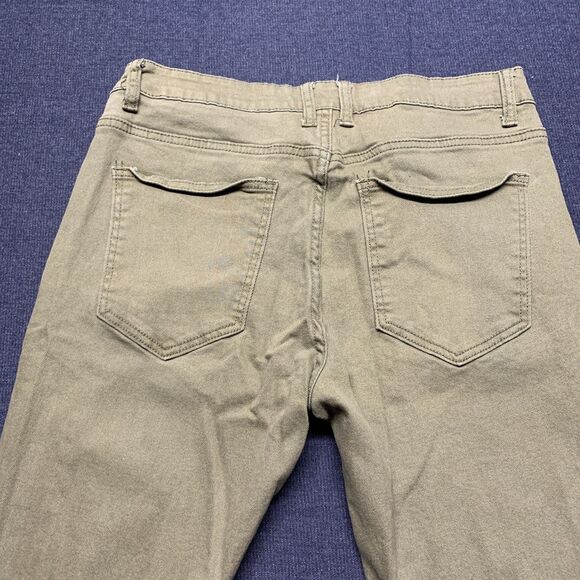 Classic B MENS Jeans Size 32x30 Distressed Khaki Army Green Skinny Jeans GB18401 - Picture 3 of 9